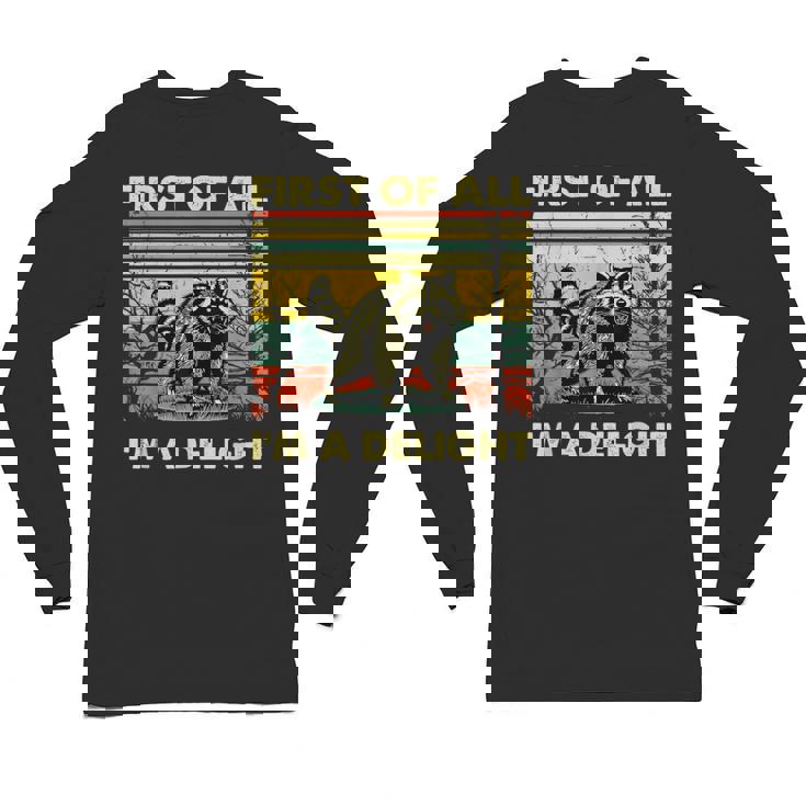 Retro 'I'm A Delight' Raccoon Unisex Long Sleeve Tee