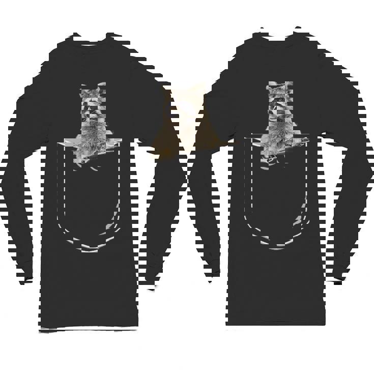 Unisex Raccoon In Pocket Long Sleeve T-Shirt - Fun & Casual