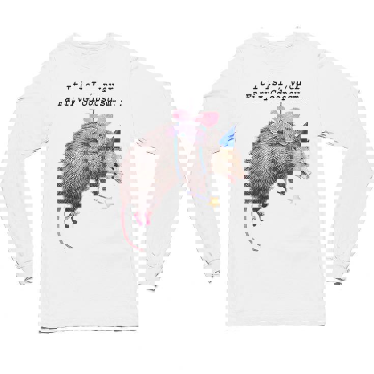 Fairy Godpossum Long Sleeve Tee - Raccoon Trash Panda Design