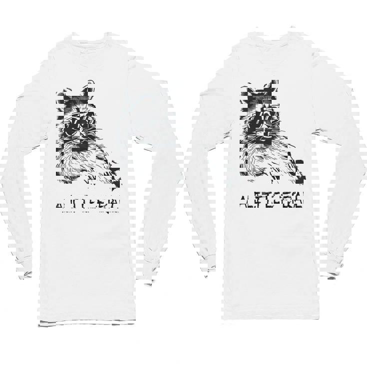 Raccoon With Moon Unisex Long Sleeve Tee | Trash Panda Design