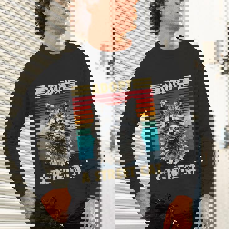 Raccoon Retro Long Sleeve T-Shirt - Unisex Vintage Style