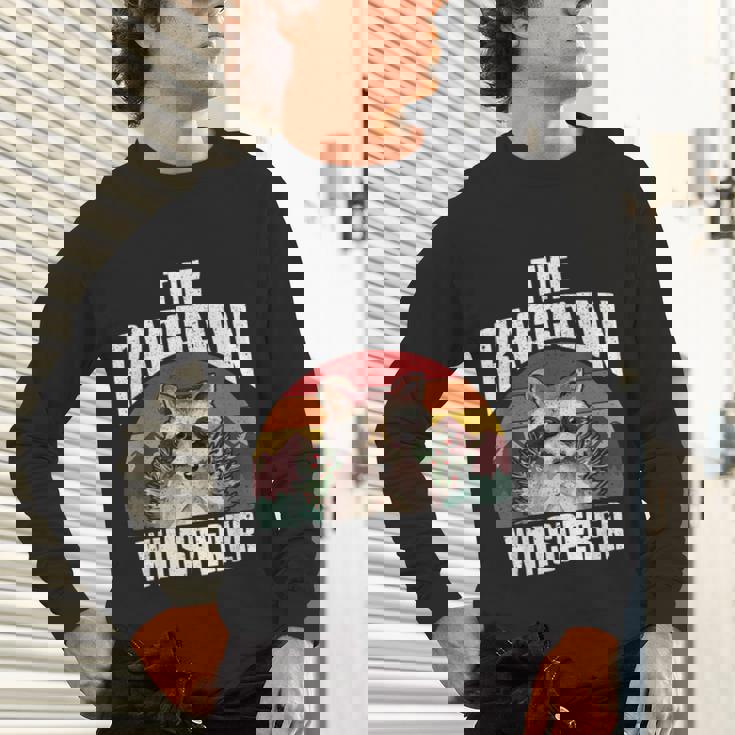 Raccoon Whisperer Long Sleeve T-Shirt - Retro Vintage Unisex Design