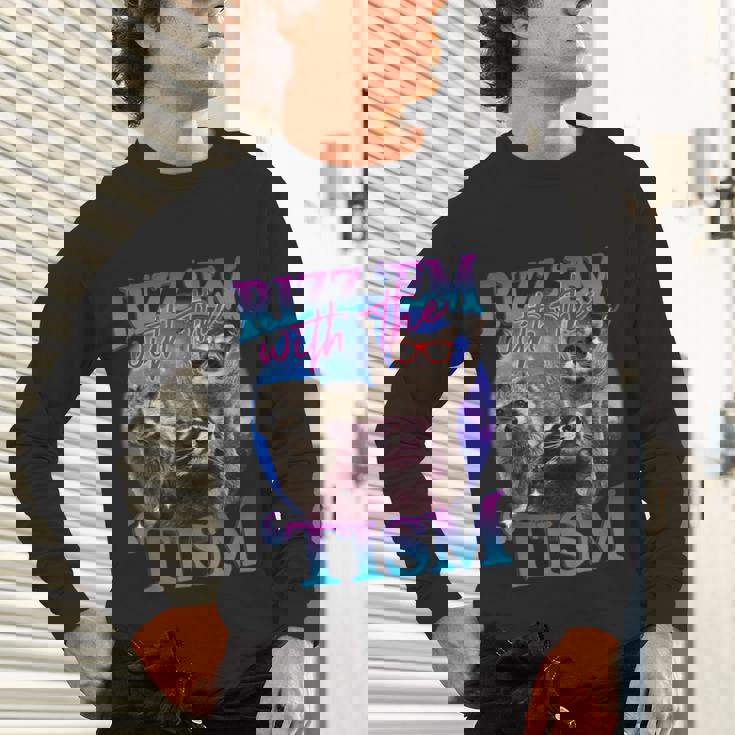 Retro Raccoon Meme Unisex Long Sleeve T-Shirt - Fun & Quirky