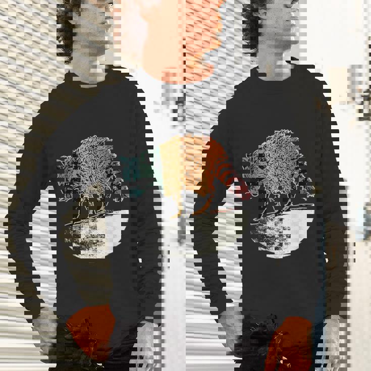 Retro Raccoon Unisex Long Sleeve T-Shirt - Vintage Moon Design