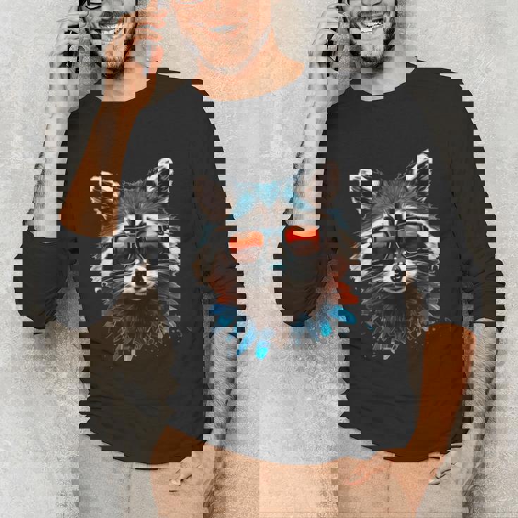 Cool Raccoon Unisex Long Sleeve T-Shirt - Fun Wildlife Design