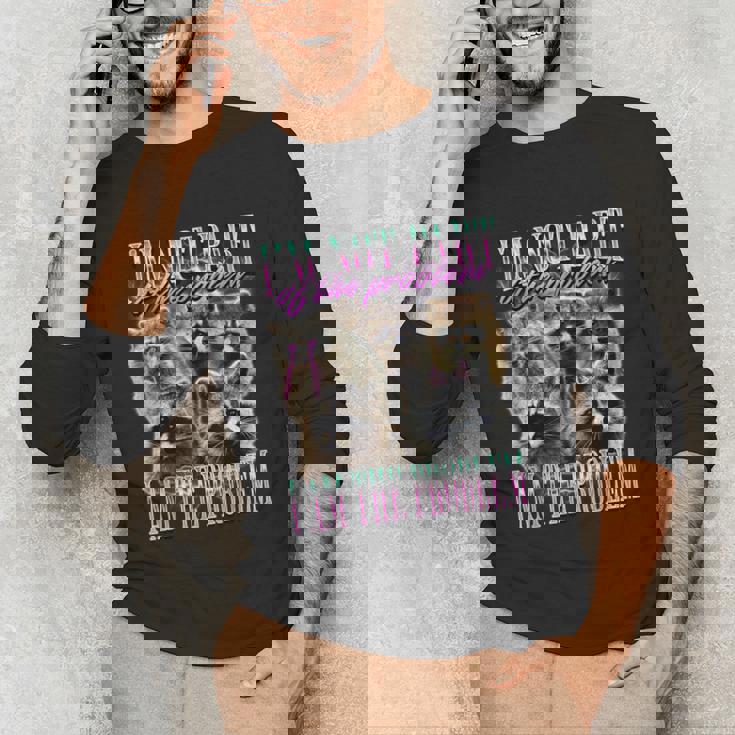 Raccoon Meme Long Sleeve T-Shirt - Unisex Bootleg Humor