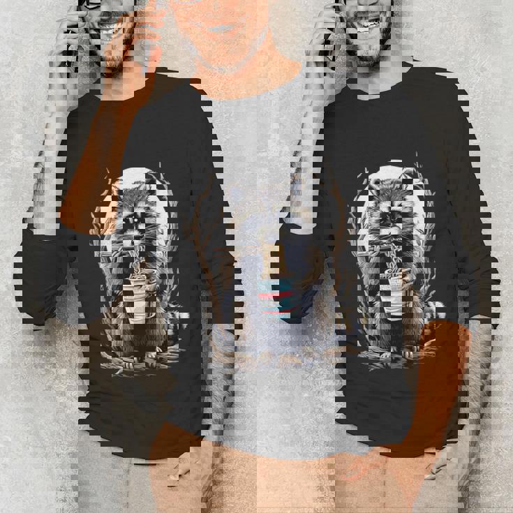 Raccoon Noodle Long Sleeve T-Shirt - Fun Unisex Style for All