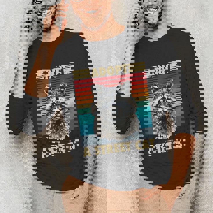 Raccoon Retro Long Sleeve T-Shirt - Unisex Vintage Style
