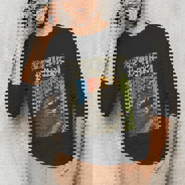 Retro Raccoon Camping Unisex Long Sleeve Tee - Everything Is Trash