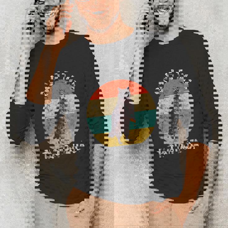 Save the Trash Panda Raccoon Long Sleeve | Retro Sunset Unisex Tee