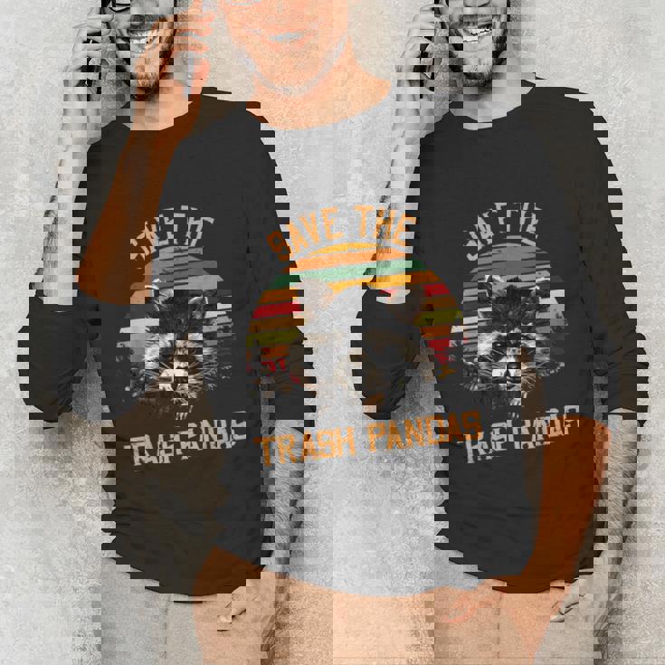 Save The Trash Pandas Raccoon Shirt Raccoon Animal T-Shirt Unisex Long Sleeve T-Shirt