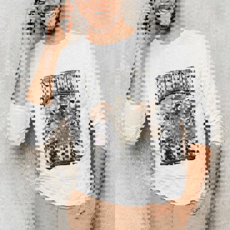 Raccoon Feral Unisex Long Sleeve T-Shirt - Retro Summer Vibes