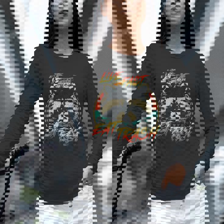 Retro Raccoon | Live Fast Eat Trash - Unisex Long Sleeve Tee