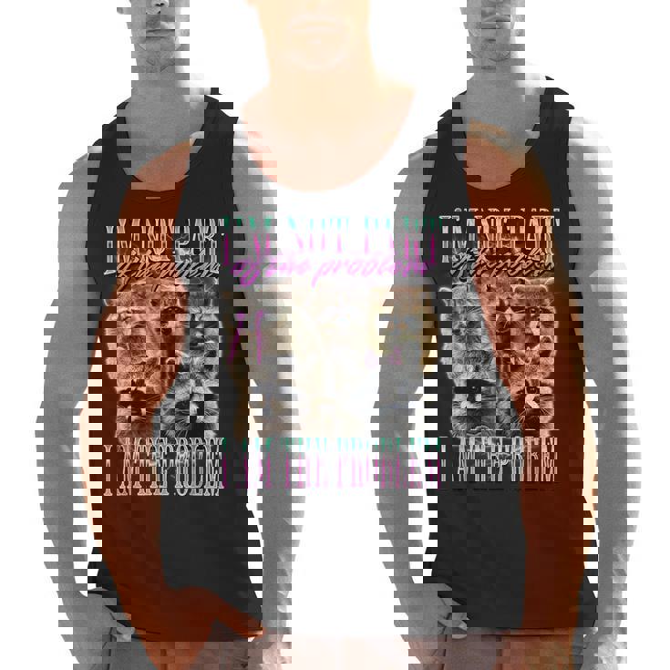 I'm Not Part Of The Problem Raccoon Meme Bootleg Men Tank Top