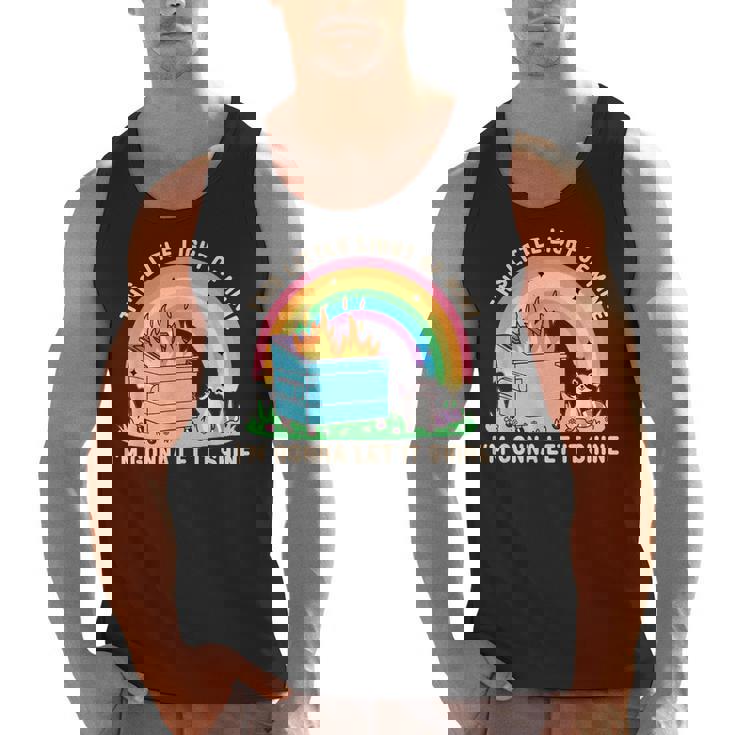 Raccoon Dumpster Fire Tank Top | Groove with Little Light Theme