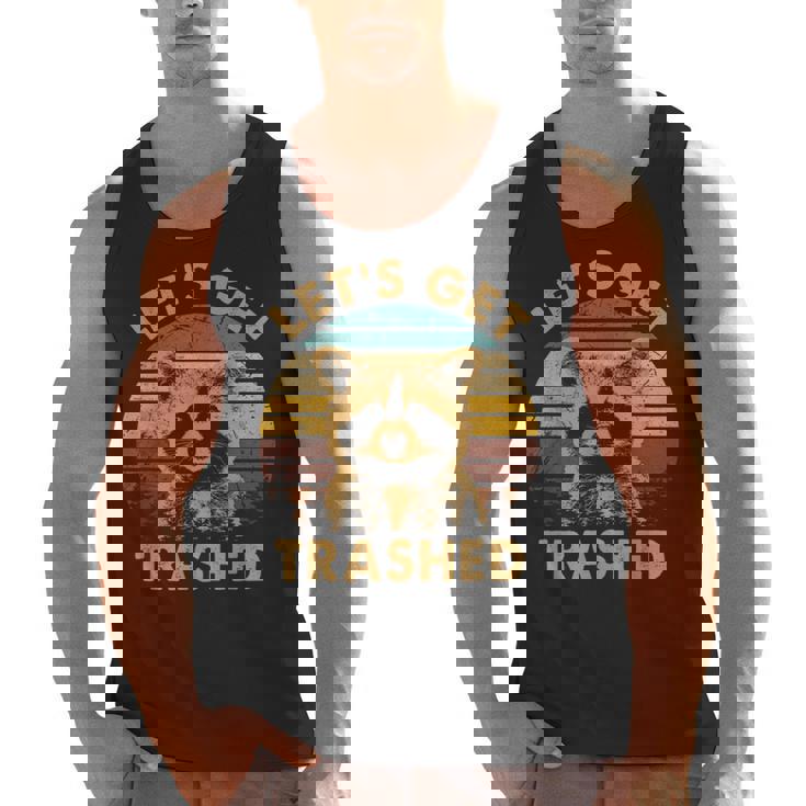 Raccoon Lovers Adorable Animal Let's Get Trashed Small Men Tank Top