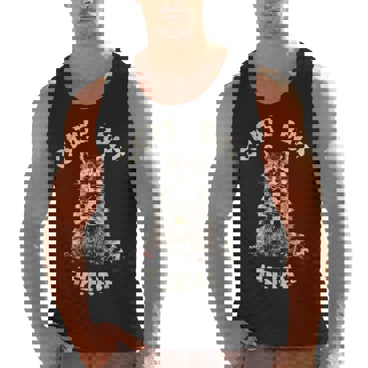 Sarcastic Raccoon Tank Top - Cute & Feral Small Men's Wear