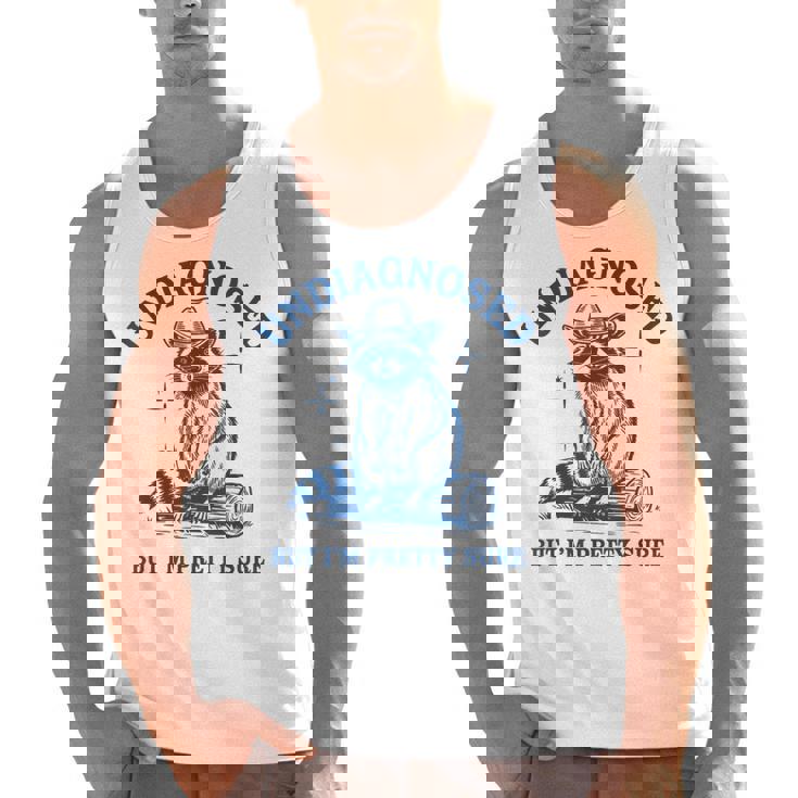 Cowboy Raccoon Meme Men's Tank Top | Quirky Humor Style