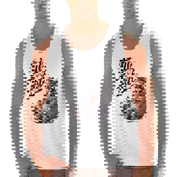 Cute But Feral Panda Raccoon Tank Top - Fun Costume for Men
