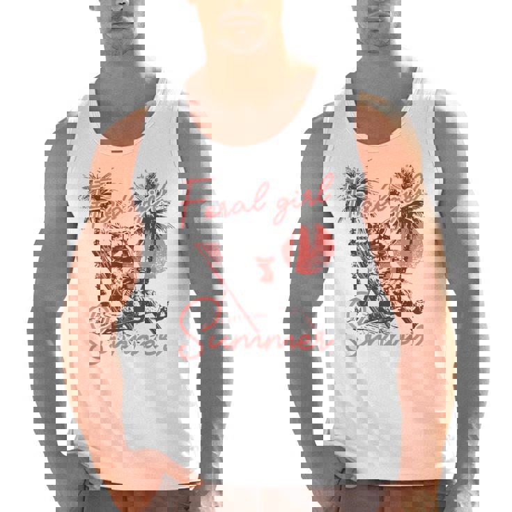Feral Girl Summer Meme Feral Raccoon Summer Vacation Men Tank Top