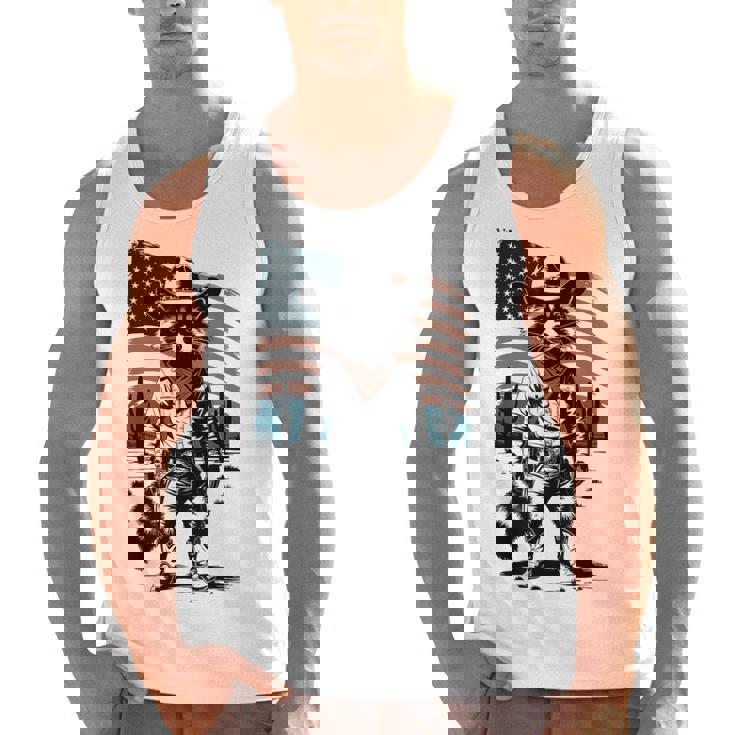 Raccoon Cowboy Country Tank Top | Vintage Style for Adults