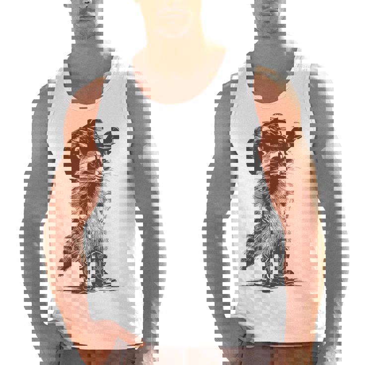 Raccoon Cowboy Meme Graphic - Unisex Tank Top