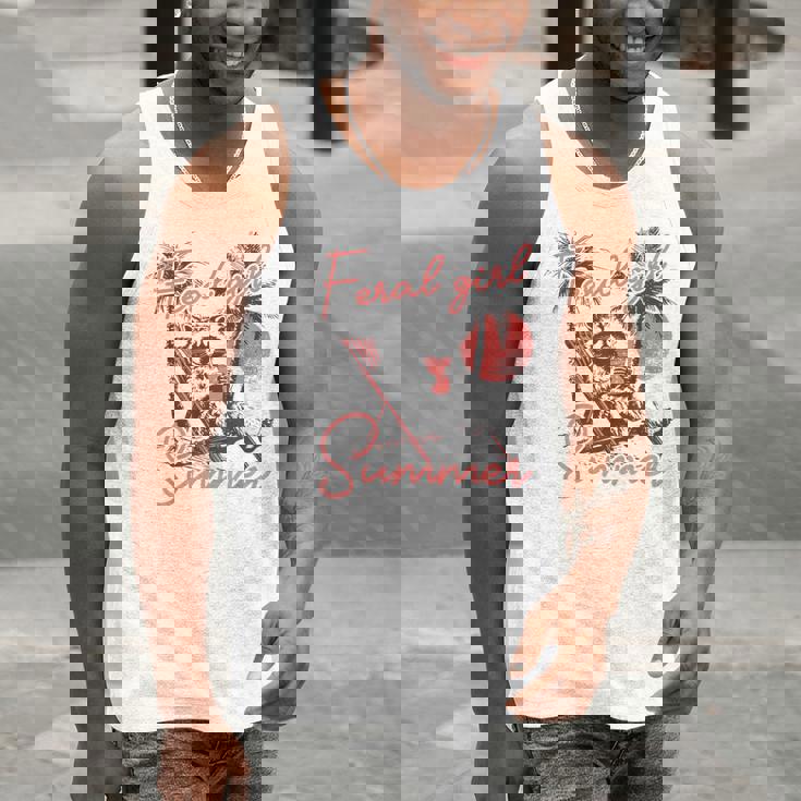 Feral Girl Summer Meme Feral Raccoon Summer Vacation Men Tank Top