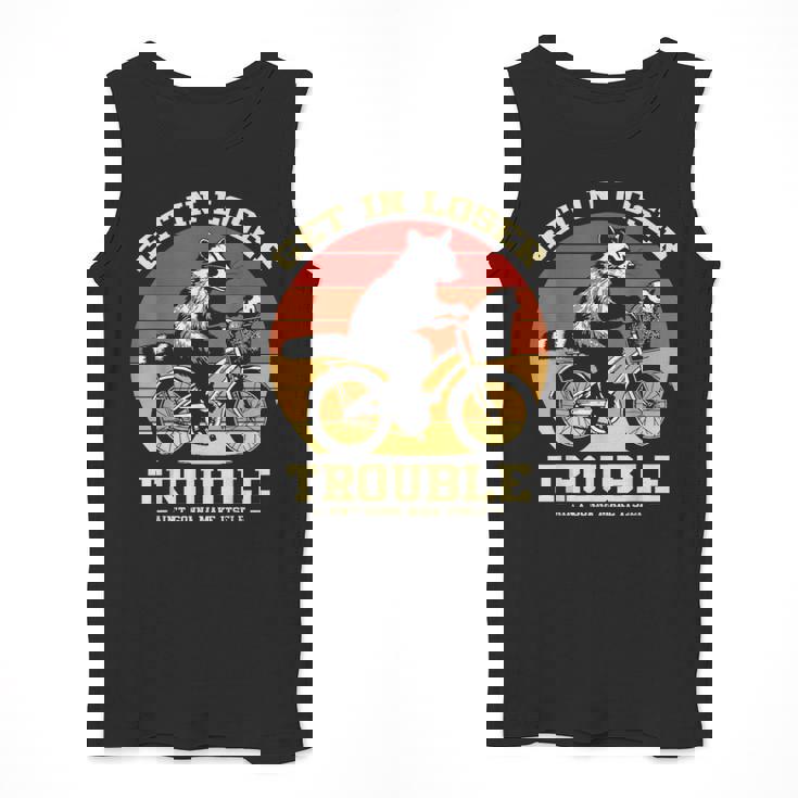 Get In Loser Raccoon & Opossum Unisex Tank Top – Playful Summer Design