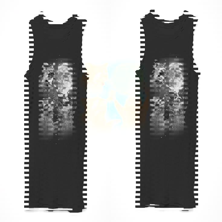 Raccoon 3 Racoons Howling At Moon Weird Cursed Men Tank Top