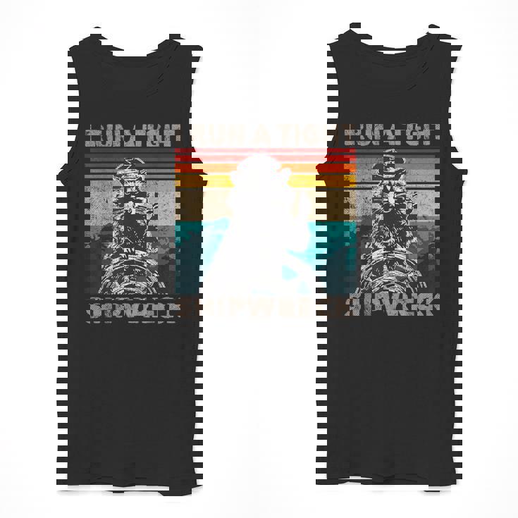 Raccoon Captain Tank Top - Fun Nautical Vintage Style