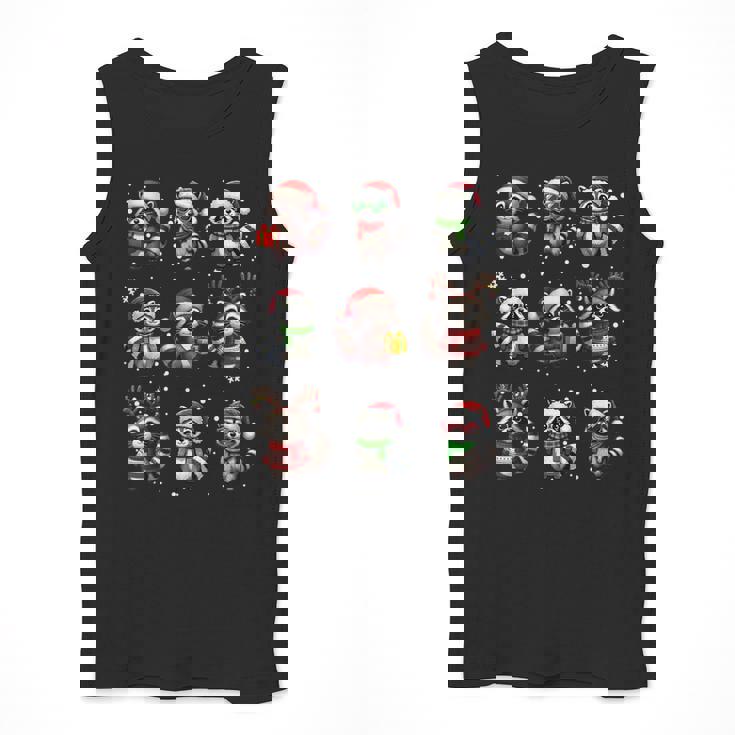 Raccoon Christmas Lights Decor Raccoon Lover Pajama Men Tank Top