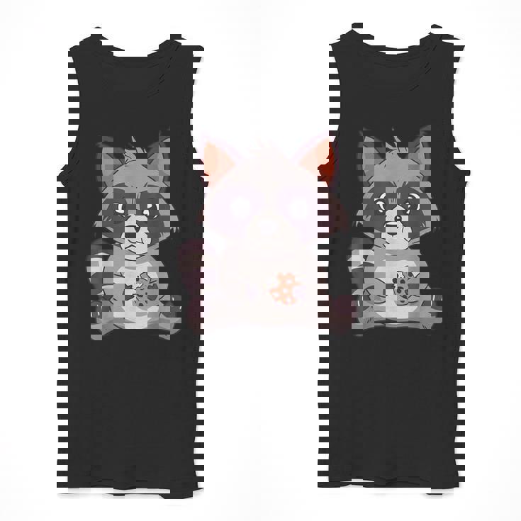 Raccoon Cookie Lover Men's Small Tank Top - Playful Animal Fun