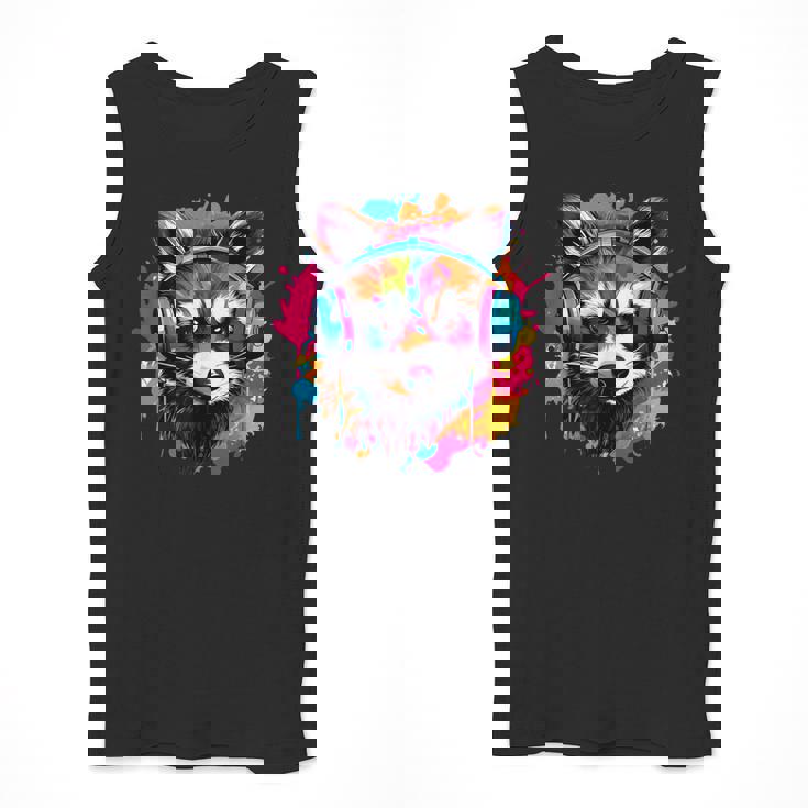 Retro Raccoon Music Tank Top | Vibrant Unisex Short Sleeve