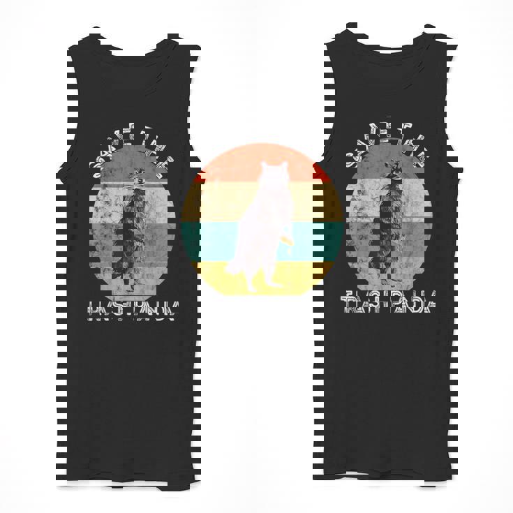 Save the Raccoon Tank Top - Retro Sunset Design for Men
