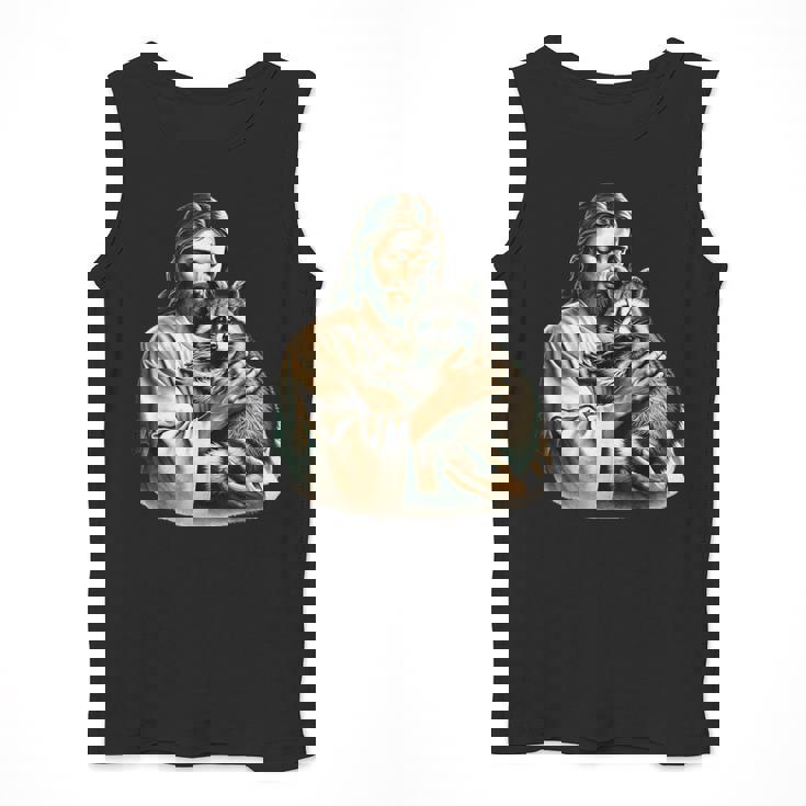 Vintage Distressed Jesus Hugging Raccoon Raccoon Lover Men Tank Top