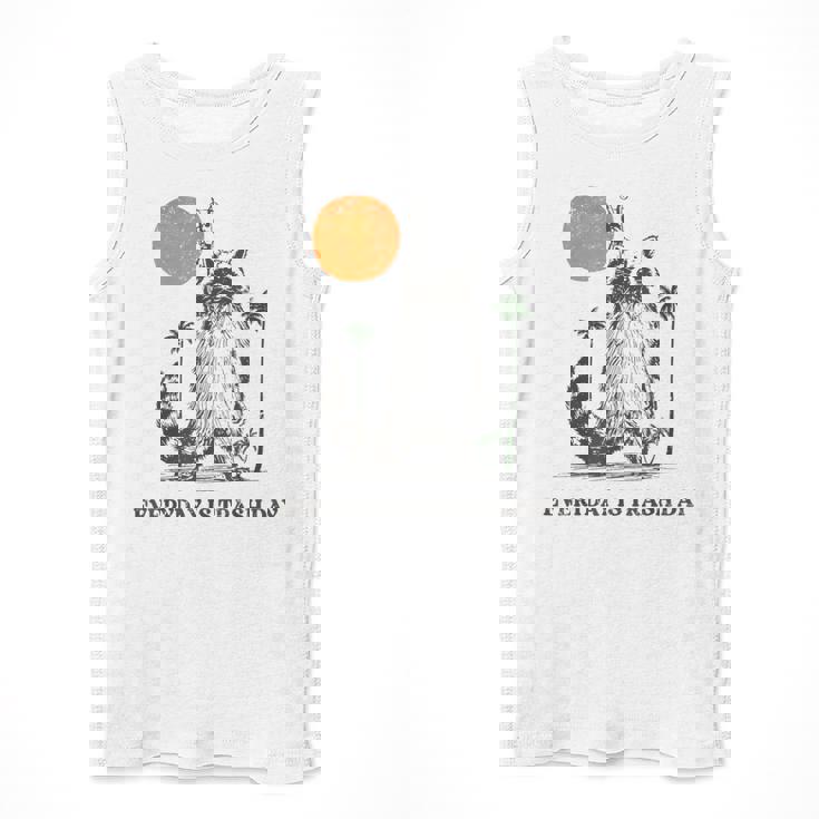 Everyday Is Trash Day Retro 90s Sunset Raccoon Trash Panda Men Tank Top