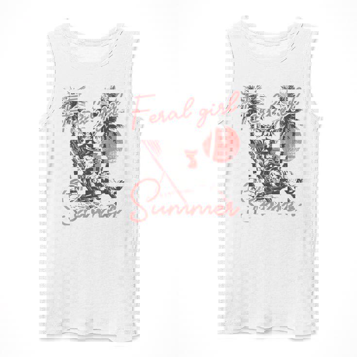 Feral Girl Summer Meme Feral Raccoon Summer Vacation Men Tank Top