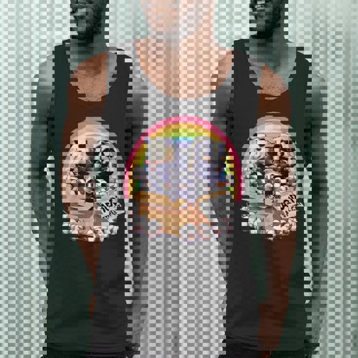 Adopt Street Pets Tank Top - Retro Raccoon & Cat Design