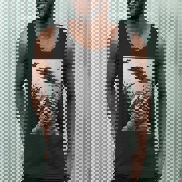 Alien UFO Raccoon Men's Tank Top - Spooky Space Adventure