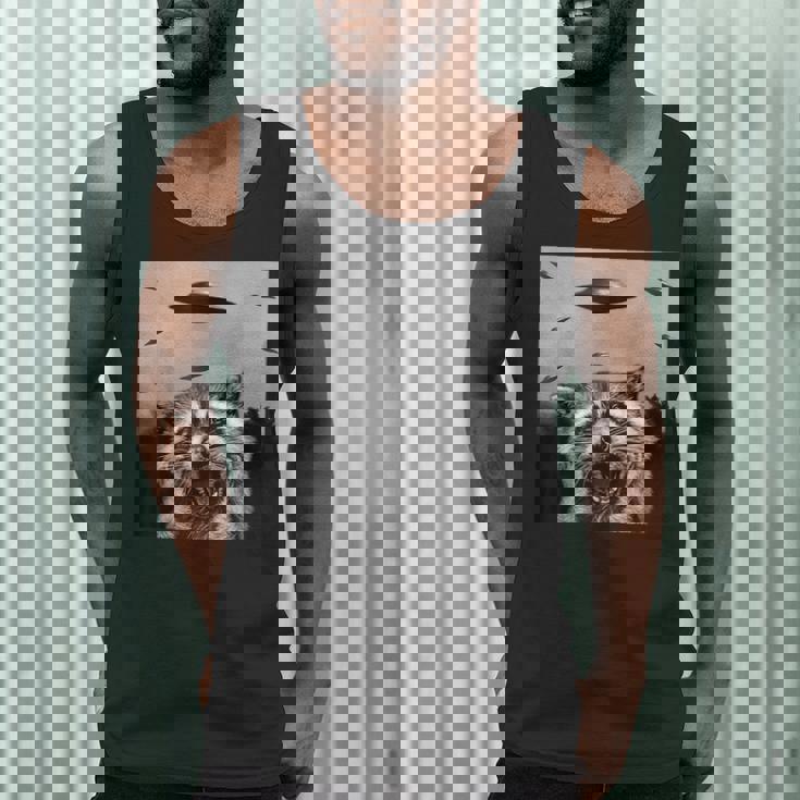 Alien UFO Raccoon Tank Top - Fun Unisex Style for All Ages