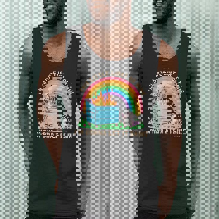 Groovy This Little Light-Of Mine Dumpster Fire Raccoon Men Tank Top