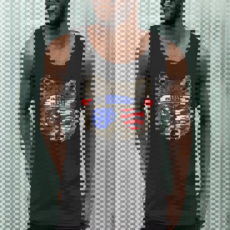 Patriotic Raccoon Tank Top - USA July 4th Style for Men