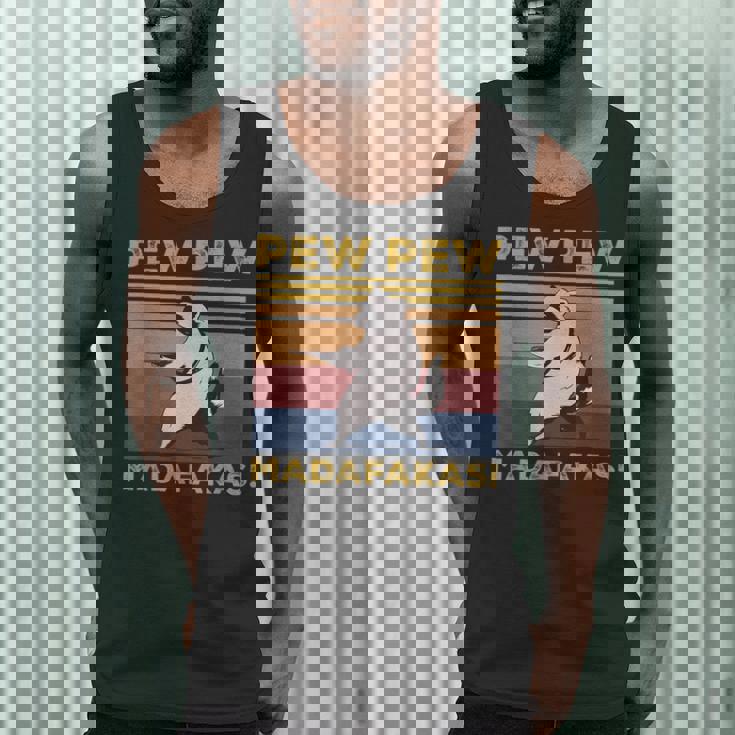 Pew Pew Raccoon Men's Tank Top - Vintage Retro Humor