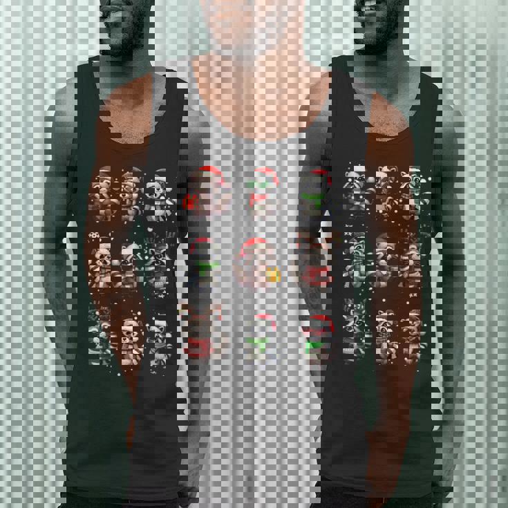 Raccoon Christmas Lights Decor Raccoon Lover Pajama Men Tank Top