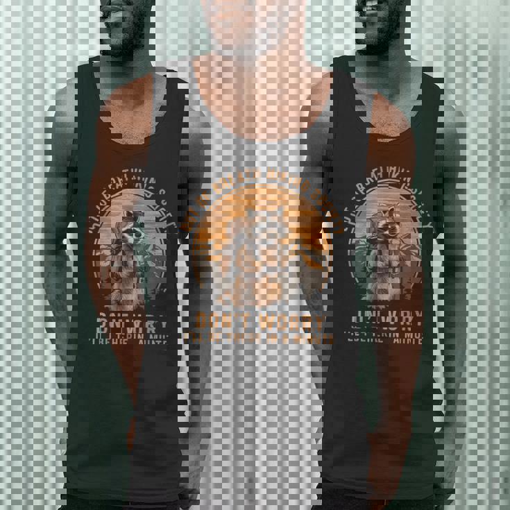 Raccoon Hiking Society Men's Tank Top | Vintage Outdoor Adventure