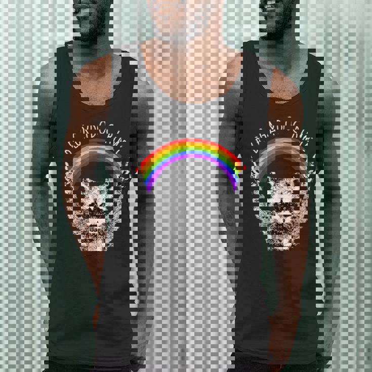 Raccoon LGBTQ Pride Tank Top | Be Gay Do Crime Rainbow Humor