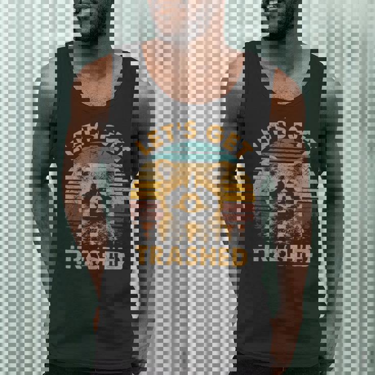 Raccoon Lovers Adorable Animal Let's Get Trashed Small Men Tank Top