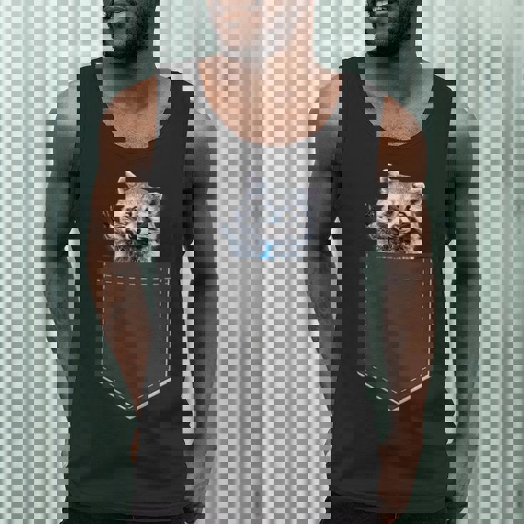 Raccoon Pocket Men’s Tank Top | Cute Animal Design | Casual Wear