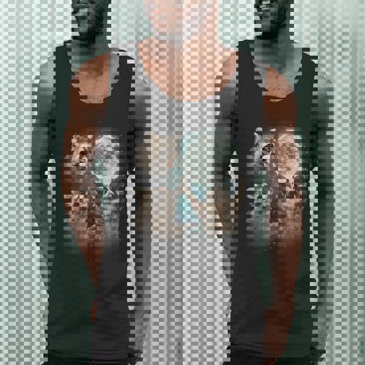 Raccoon Trio Howling at Moon Men's Tank Top | Quirky & Unique