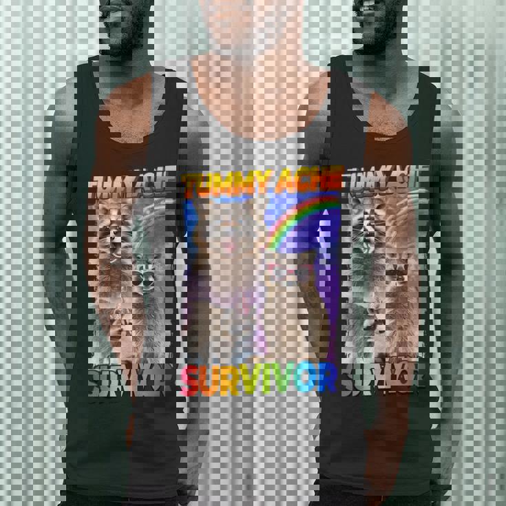 Raccoon 'Tummy Ache Survivor' Men's Tank Top - Small Size